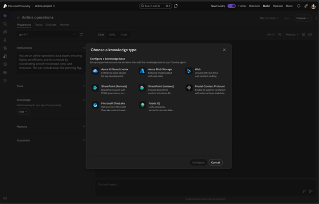 Microsoft Foundry IQ"s Knowledge Model